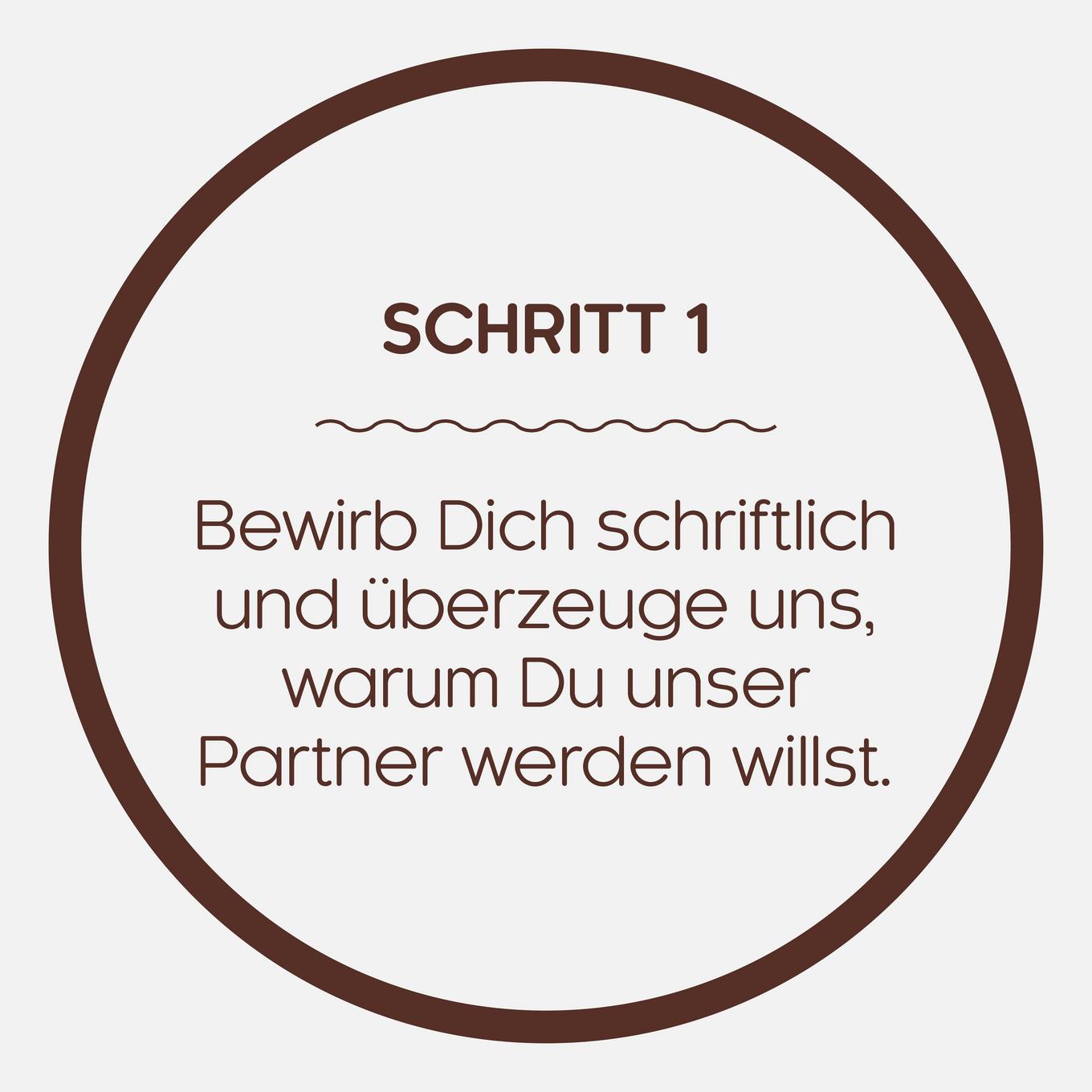 Partner werden Schritt 1: Schriftliche Bewerbung